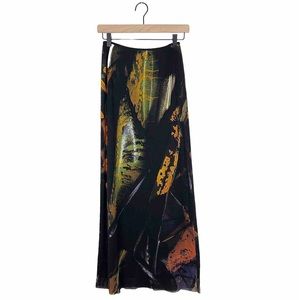 Vintage 90s Vivienne Tam Silky Butterfly Maxi Skirt